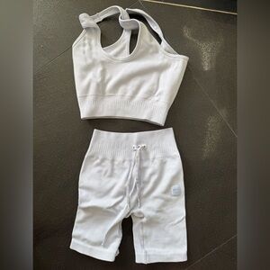 Women's light blue Bike Shorts Set